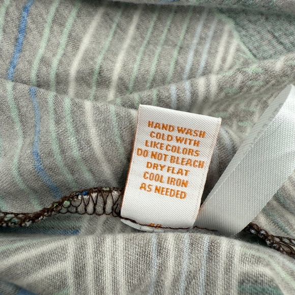 Tori Richard Dress Women Small Brown Sleeveless Stripes Wrap Stretch 70s Retro - Picture 7 of 11